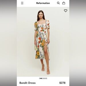 Reformation bandit dress in floral Formosa print, size 6